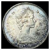 1967 Canada Silver 25 Cents - Elizabeth II NEARLY
