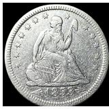 1853 Arrows Seated Liberty Quarter CHOICE AU
