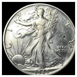1945 Silver Walking Liberty Half Dollar CHOICE AU