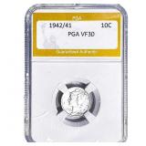 1942/41 Mercury Silver Dime PGA VF30