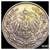1911 Germany Silver 1/2 Silver Mark CLOSELY UNCIRC