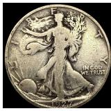 1927-S Silver Walking Liberty Half Dollar LIGHTLY
