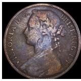 1876 Great Britain Bronze Penny ABOUT UNCIRCULATED