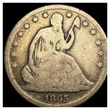 1865-S Silver Half Dollar LIGHTLY CIRCULATED
