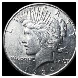 1924-S Silver Peace Dollar CHOICE BU