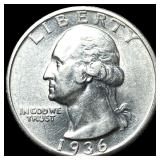 1936-S Silver Washington Quarter CLOSELY UNCIRCULA
