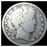 1904-S Silver Barber Half Dollar NICELY CIRCULATED