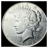 1928-S Silver Peace Dollar CLOSELY UNCIRCULATED