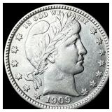 1909-D Silver Barber Quarter CLOSELY UNCIRCULATED