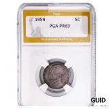 1959 Jefferson Nickel PGA PR63