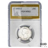 1932-S Washington Silver Quarter PGA MS62
