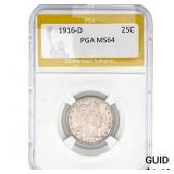 1916-D Barber Quarter PGA MS64