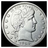 1914-D Silver Barber Quarter CLOSELY UNCIRCULATED