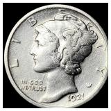 1921 Silver Mercury Dime NEARLY UNCIRCULATED