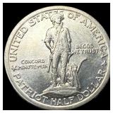 1925 Silver Lexington-Concord Half Dollar NEARLY U