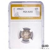1942/1 Mercury Silver Dime PGA AU55