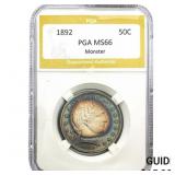 1892 Barber Half Dollar PGA MS66 Monster