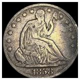 1858-O Silver Half Dollar NEARLY UNCIRCULATED