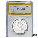 1833 Capped Bust Half Dollar PGA MS63