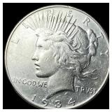 1934 Silver Peace Dollar CLOSELY UNCIRCULATED
