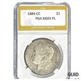 1884-CC Morgan Silver Dollar PGA MS63 PL