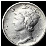 1918-S Silver Mercury Dime NEARLY UNCIRCULATED