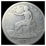 1874 Silver Trade Dollar NICELY CIRCULATED