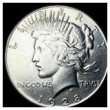 1928 Silver Peace Dollar CLOSELY UNCIRCULATED