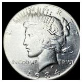 1934 Peace Silver Dollar NEARLY UNCIRCULATED