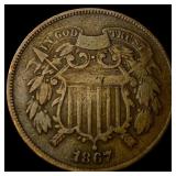 1867 Two-Cent Piece LIGHTLY CIRCULATED