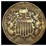 1868 Copper Two-Cent Piece NEARLY UNCIRCULATED