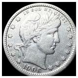 1906 Barber Silver Quarter NEARLY UNCIRCULATED