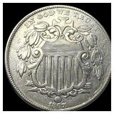 1867 Shield Nickel CLOSELY UNCIRCULATED