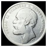 1876 Silver 1 Krona Sweden NEARLY UNCIRCULATED