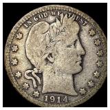1914-D Silver Barber Quarter NICELY CIRCULATED