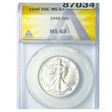 1946 Walking Liberty Half Dollar ANACS MS63