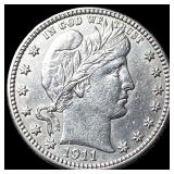 1911-S Silver Barber Quarter CLOSELY UNCIRCULATED