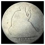 1855-O Arrows Seated Liberty Silver Half  Dollar