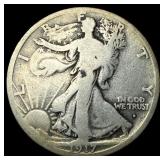 1917-S Silver Walking Liberty Half Dollar  LIGHTL