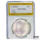 1878-S Morgan Silver Dollar PGA MS64