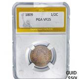 1809 Classic Head Half Cent PGA VF25