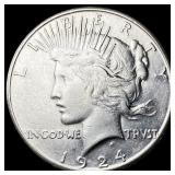 1924-S Silver Peace Dollar CLOSELY UNCIRCULATED