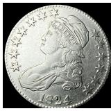 1824 Capped Bust Half Dollar CLOSELY  UNCIRCULATE