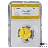 1999 1/4oz $10 Gold Eagle PGA MS70