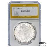 1891-S Morgan Silver Dollar PGA MS63