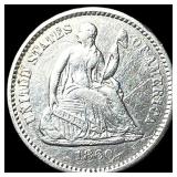 1860 Silver Seated Liberty Half Dime NEARLY  UNCI