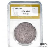1888-O Morgan Silver Dollar PGA XF40 Hot Lips