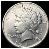 1921 Silver Peace Dollar CHOICE AU
