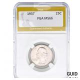 1937 Washington Silver Quarter PGA MS66