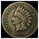 1859 Copper-Nickel Indian Head Cent NEARLY UNCIRCU